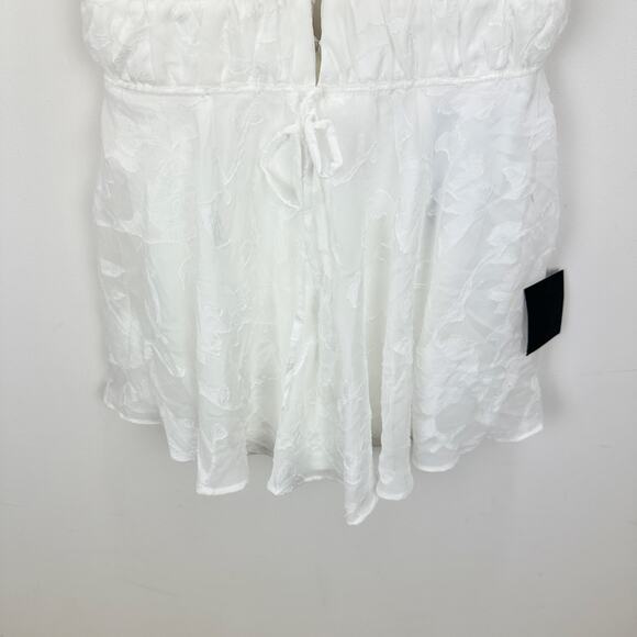 Lulus All About The Flowers White Burnout Floral Ruffled Romper Medium NWT - Picture 12 of 12